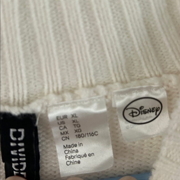 Disney Gray and Blue Skiing Mickey Mouse Graphic Crewneck Sweater - Picture 3 of 4